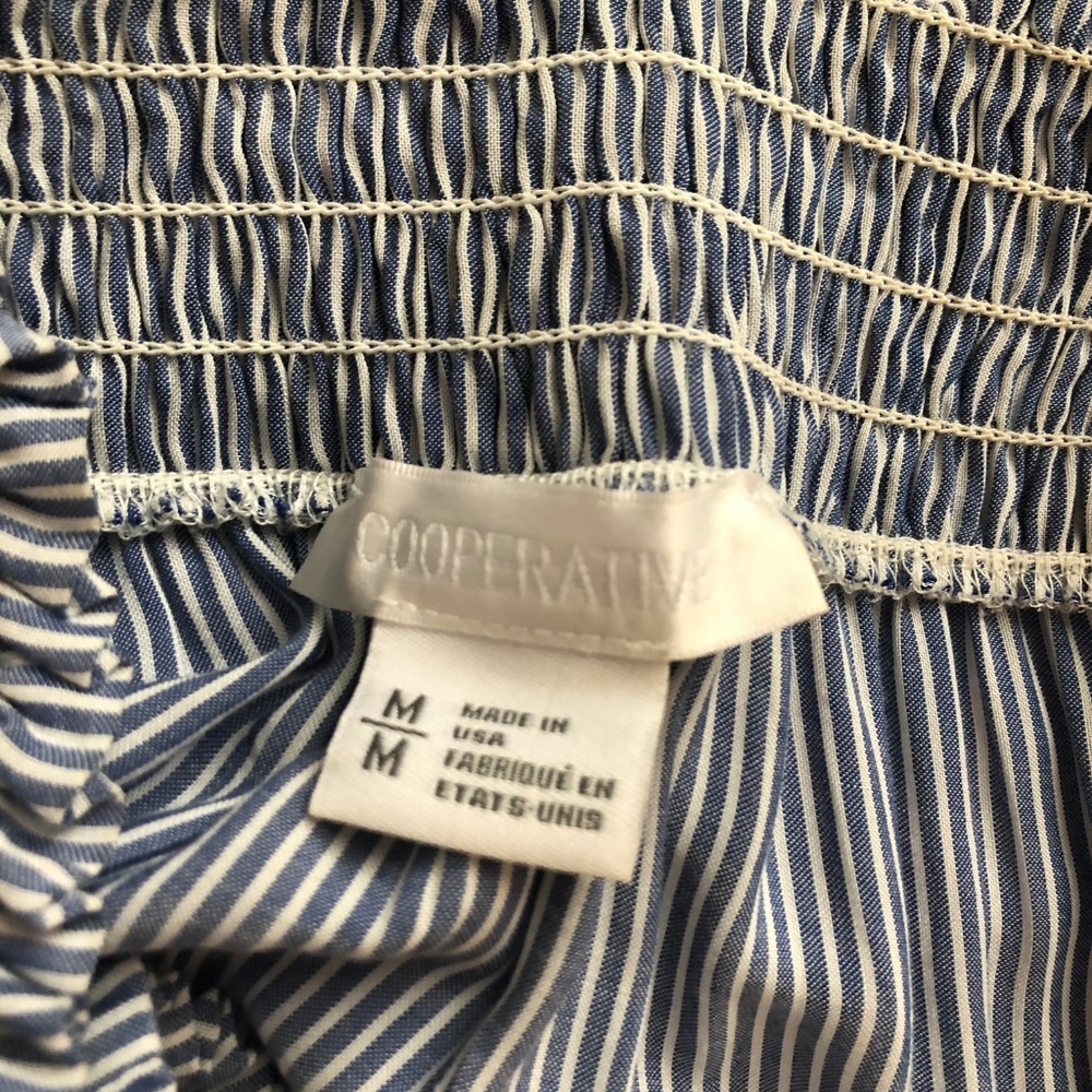 Blue and white striped off the shoulder dress - Picture 2 of 3